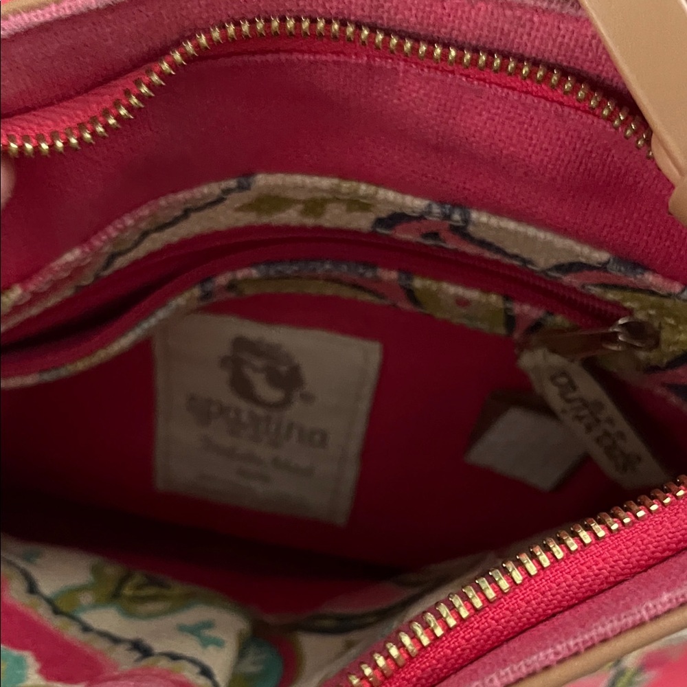 Spartina 449 Floral Crossbody Bag - Tan and Pink - Picture 7 of 8